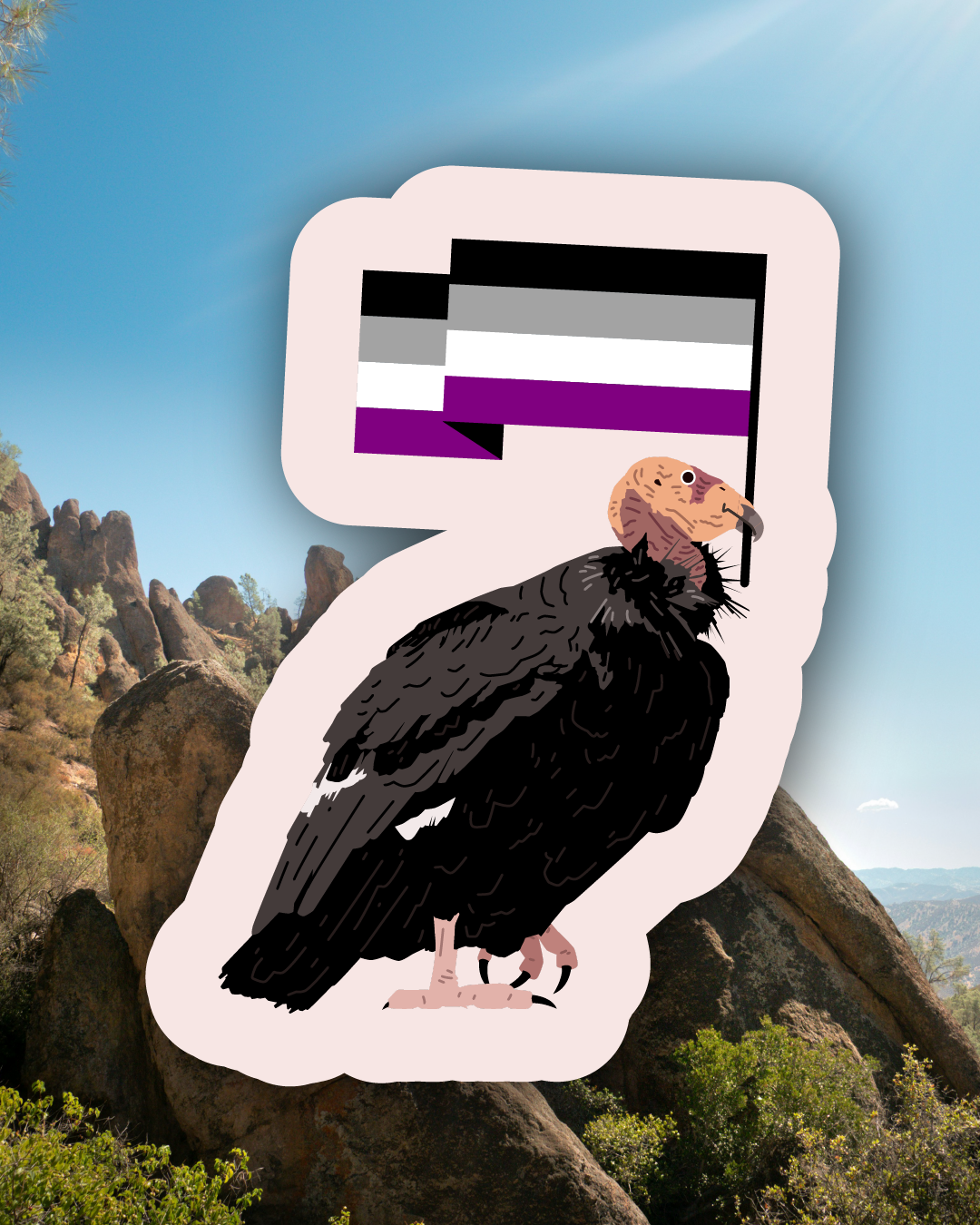 Asexual California Condor Sticker