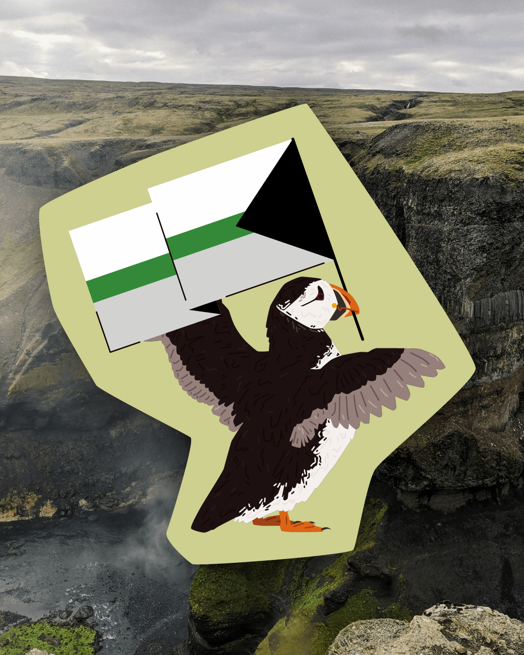 Demiromantic Puffin Sticker