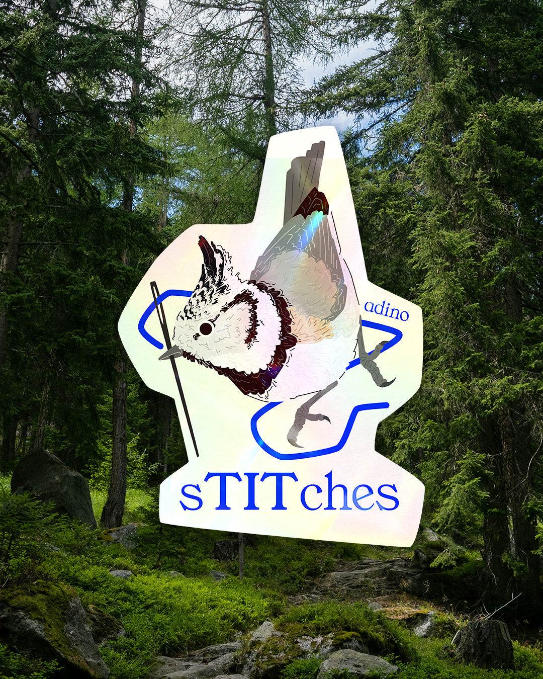sTITches holographic sticker